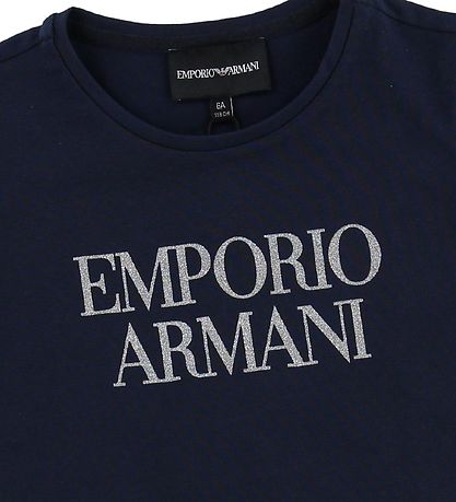 Emporio Armani T-shirt - Marinbl m. Glitter