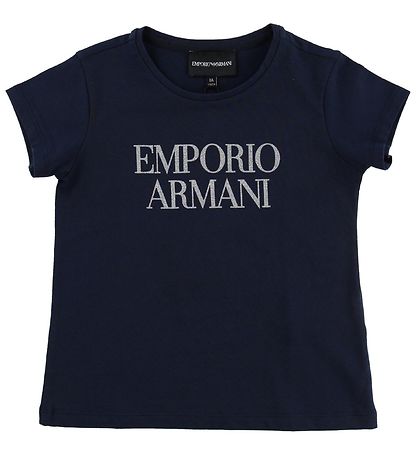 Emporio Armani Stuttermabolur - Dökkblátt M. Glimmer