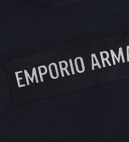 Emporio Armani Stuttermabolur - Dökkblátt M. Velúr/Glimmer