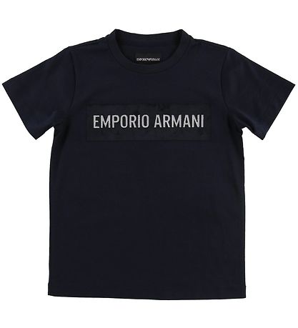 Emporio Armani Stuttermabolur - Dökkblátt M. Velúr/Glimmer