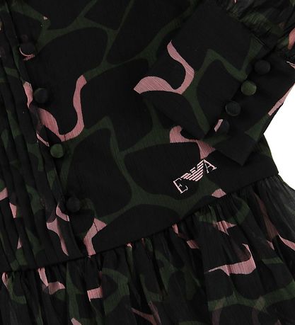 Emporio Armani Hemdbluse - Schwarz m. Armygrün/Pink
