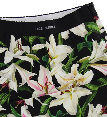Dolce & Gabbana Leggings - Lilium - Svart m. Vita Liljor