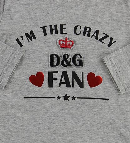 Dolce & Gabbana Tröja - Millennials - Gråmelerad m. Fan Tryck