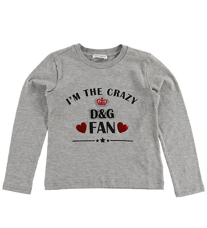 Dolce & Gabbana Tröja - Millennials - Gråmelerad m. Fan Tryck