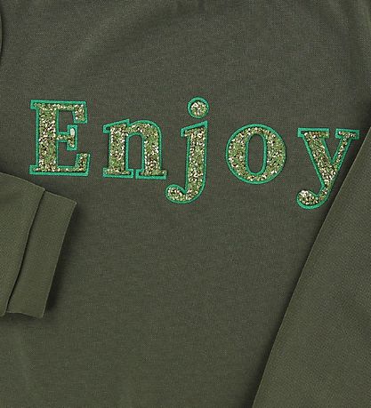 Hound Sweatshirt - Army m. Glitzerstein/Print