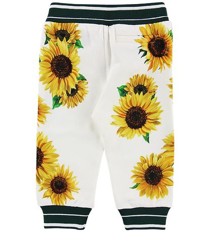Dolce & Gabbana Jogginghosen - Sonnenblume - Weiß/Dunkelgrün