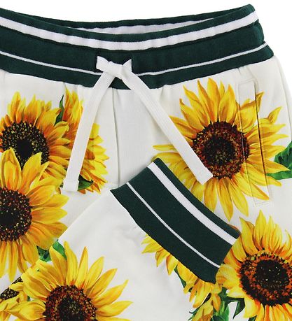 Dolce & Gabbana Jogginghosen - Sonnenblume - Weiß/Dunkelgrün