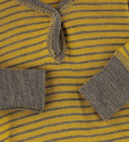Engel Romper l/s - Wol/Zijde - Saffraan/Walnoot