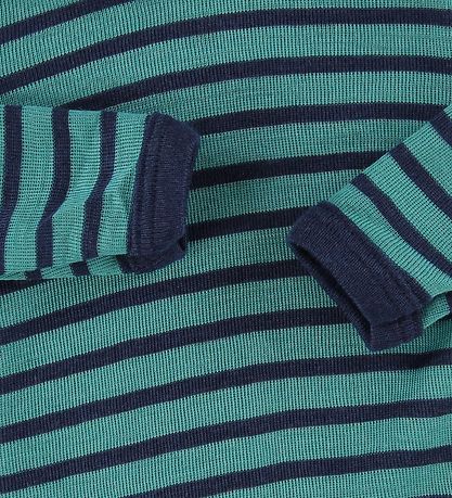 Engel Body L/S - Wool/Silk - Ice-blue/Navy-blue