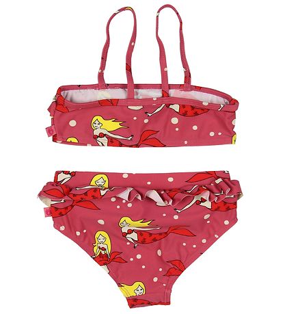 Småfolk Bikini - UV50+ - Mörkrosa m. Volanger/Sjöjungfru