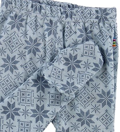 Joha Leggings M. Fótur - Ull - Ljósblár M. Stjörnur