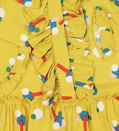 Stella McCartney Kids Kjóll - Viscose - Gult M. Mynstur