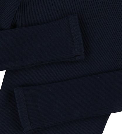 Minimalisma Long Sleeve Top - Bergen - Silk/Cotton - Dark Blue