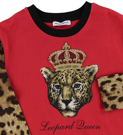 Dolce & Gabbana Blússa - Dýr - Rautt/Leopard