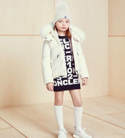 Moncler Kleid - Acryl/Wolle - Schwarz/Weiß m. Text