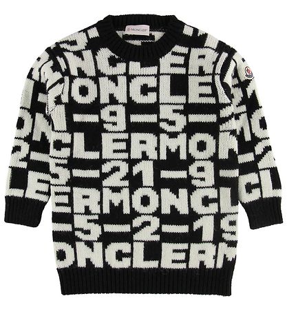 Moncler Dress - Acrylic/Wool - Black/White w. Text