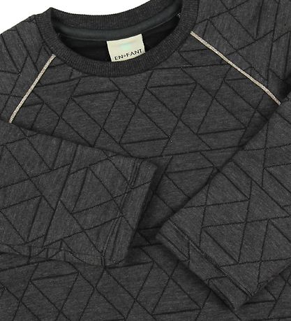En Fant Kleid - Dunkelgrau m. Muster