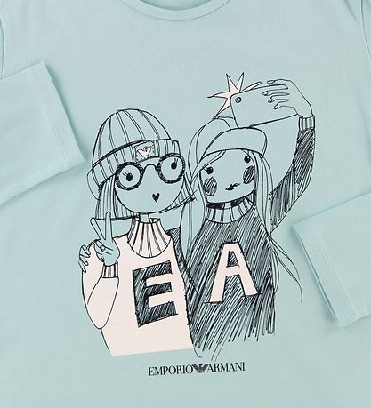 Emporio Armani Pullover - Hellblau m. Print
