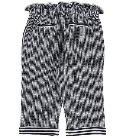 Emporio Armani Trousers - White/Navy w. Pattern