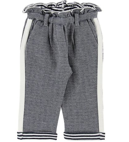 Emporio Armani Trousers - White/Navy w. Pattern