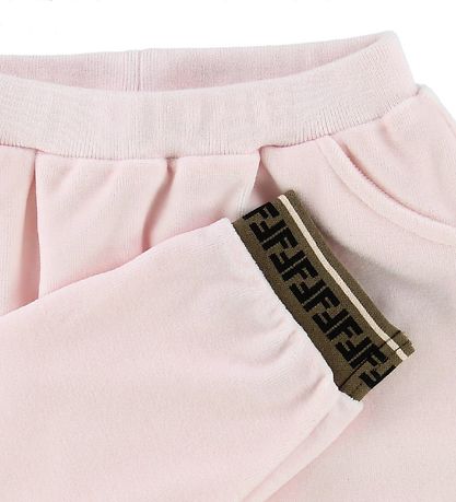 Fendi Velourbyxor - Rosa m. Logo