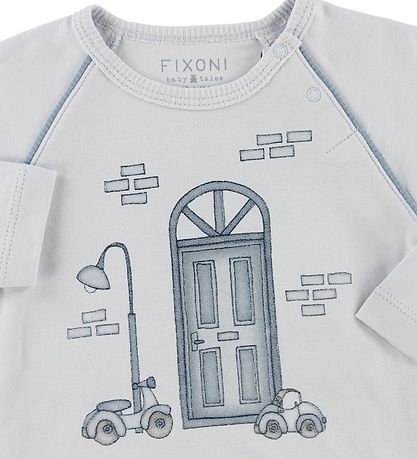 Fixoni Pullover - Joy - Hellblau m. Autos