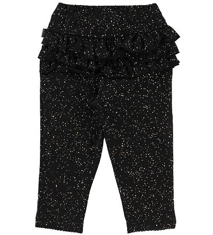 Little Wonders Leggings - Abigail - Black w. Gold Dots