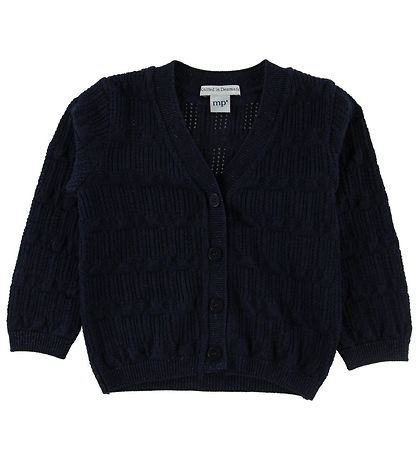MP Cardigan - Ull/Bómull - Dökkblátt M. Glimmer