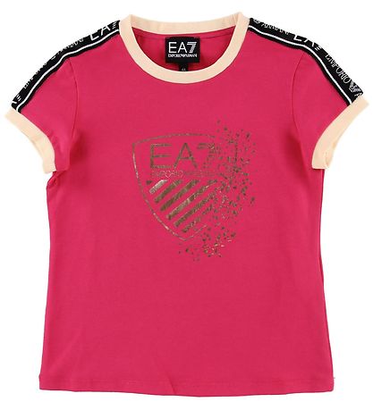EA7 T-shirt - Pink w. Print/Logo Stripe