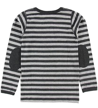 Say-So Bluse m. Knöpfe - Grau Gestreift