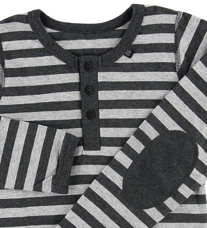 Say-So Bluse m. Knöpfe - Grau Gestreift