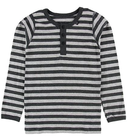 Say-So Bluse m. Knöpfe - Grau Gestreift