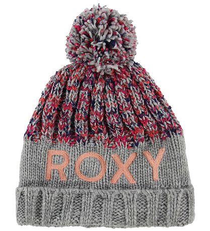 Roxy Mössa - Stickat - Grå m. Tofs/Logo