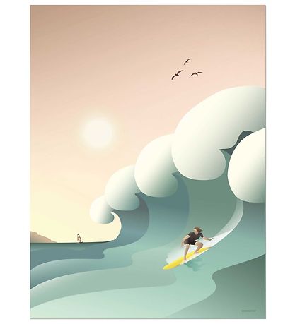 Vissevasse Veggspjald - 50x70 - Surfer