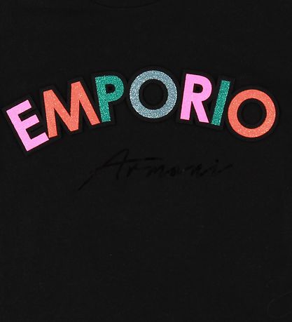 Emporio Armani T-shirt - Black w. Glitter/Patches