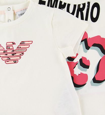 Emporio Armani T-shirt - 2-pack - White w. Logo/Print