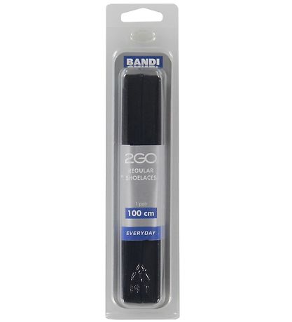2GO Skóreimar - 100 cm - Einn Par - Svart