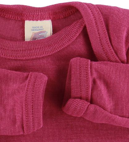 Engel Bodysuit l/s - Wool/Silk - Raspberry