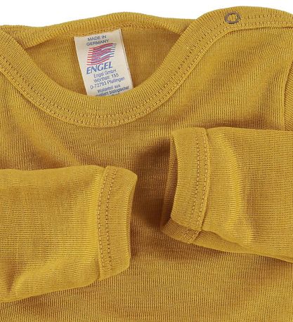 Engel Bodysuit l/s - Wool/Silk - Saffron