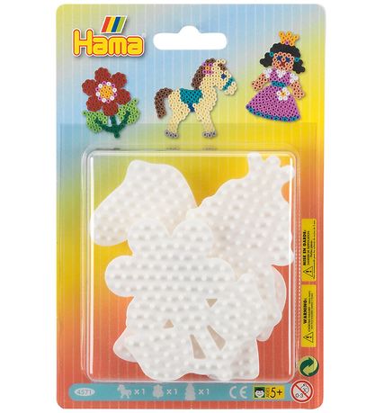 Hama Midi - Bügelperlensteckplatten - 3er-Pack - Blume, Pony & P