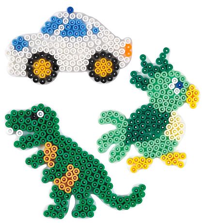 Hama Midi Pegboard - 3-Pack - Car, Dinosaur & Parrot