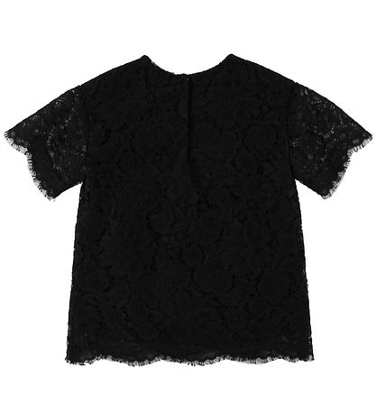 Dolce & Gabbana Stuttermabolur - Svart M. Blúnda