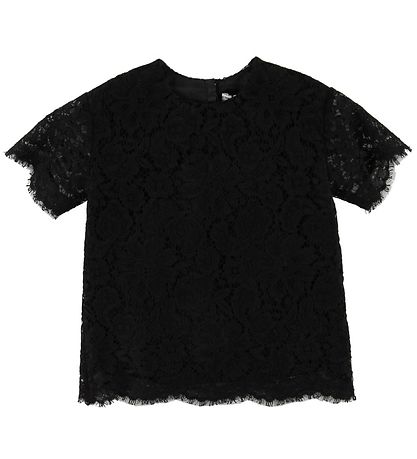 Dolce & Gabbana Stuttermabolur - Svart M. Blúnda