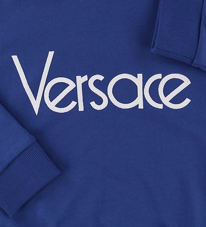 Sweat à Capuche Versace - Bleu/Blanc av. Logo