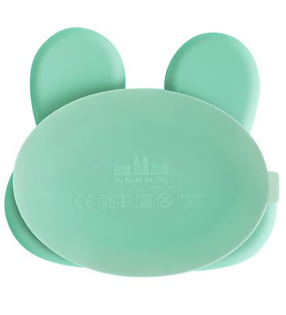 We Might Be Tiny Plate - Silicone - 3 Room - Rabbit - Minty Gr