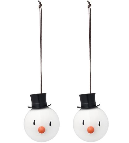 Hoptimist Julekuler - Snowman - 2 stk. - Ø:5 cm - Hvit