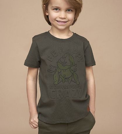 Wheat Disney Stuttermabolur - Happy - Army Leaf