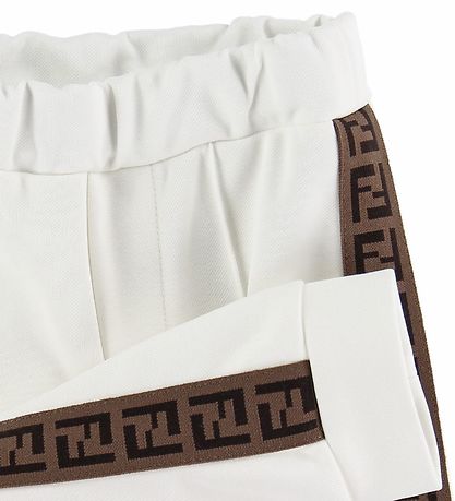 Fendi Trousers - White w. Logo Stripe