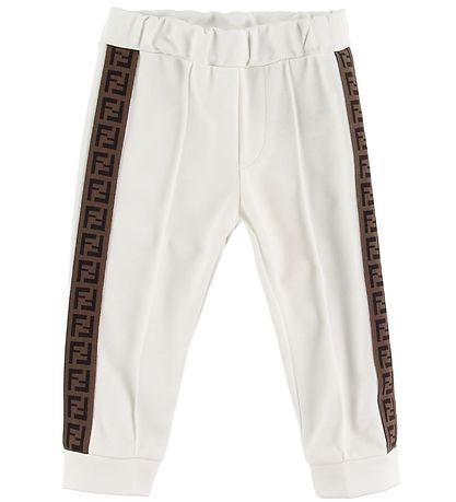 Fendi Trousers - White w. Logo Stripe