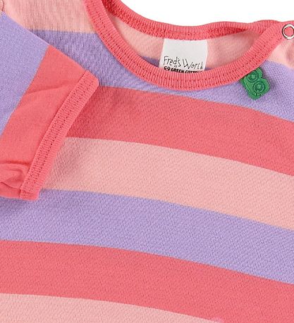 Freds World T-shirt - Multi Stripe - Coral
